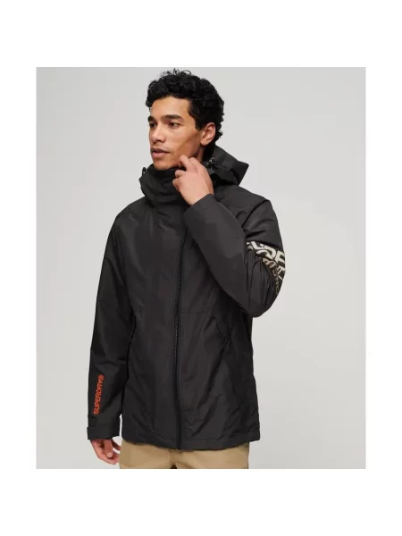 Kurtka przeciwdeszczowa z kapturem Superdry Yachter czarna