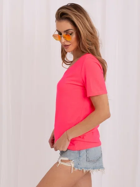 Tricou Rue Paris cu decolteu în V roz