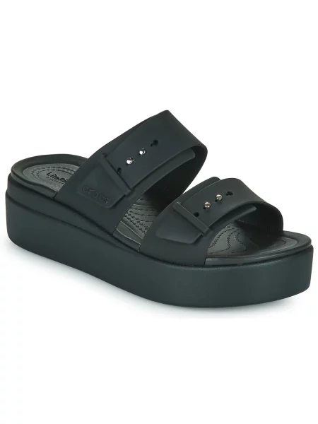 Natikači Crocs s polno peto z zaponko črna