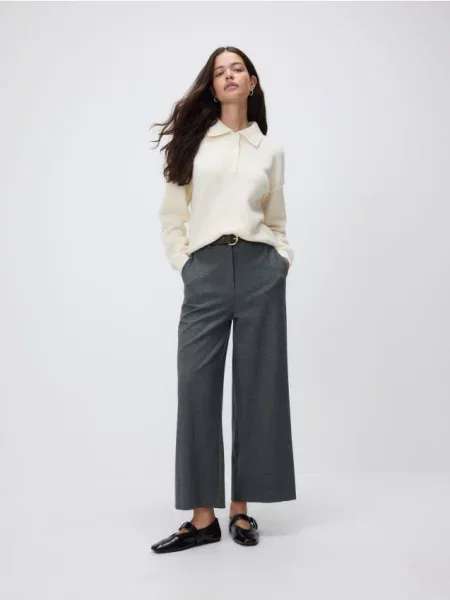 Reserved Spodnie culotte z ciemnoszary