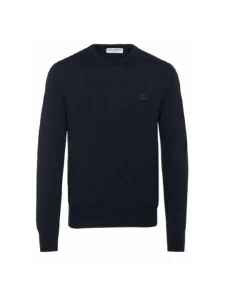 Sweter Dolce And Gabbana w jednolitym kolorze czarny