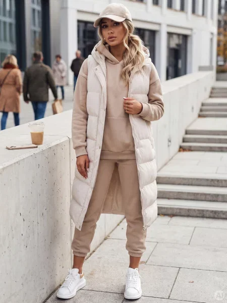 Kamizelka pikowana ELLA Dstreet beżowa
