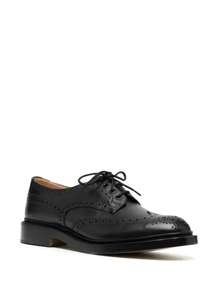 Iš natūralios odos brogue batai Tricker's su raišteliais juoda