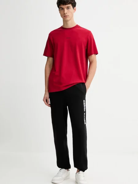 Calvin Klein kratka majica z elastanom rdeča