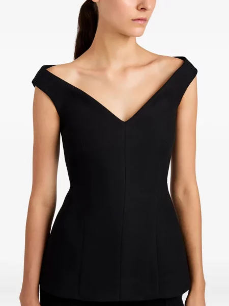Top Proenza Schouler cu decolteu în V negru