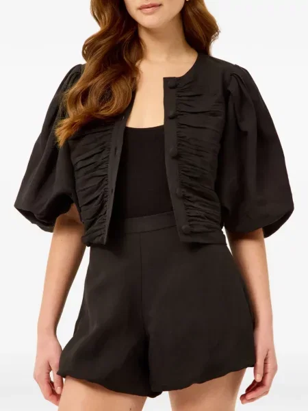 Top Marie Oliver cu volane negru