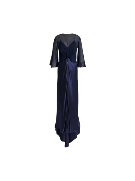 Długa sukienka maxi Alberta Ferretti niebieska