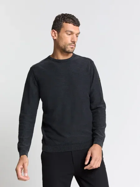 No Excess Pulover amestecat negru