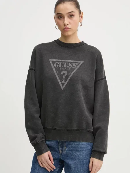 Суитшърт Guess Originals Vintage Triangle Sweatshirt Jet Black Multi XS черно