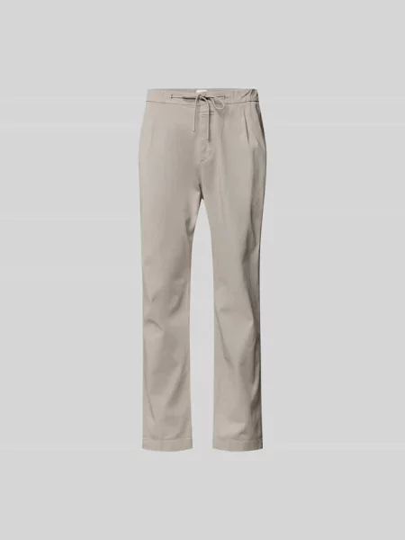 Spodnie materiałowe o kroju regular fit z detalem z logo Closed