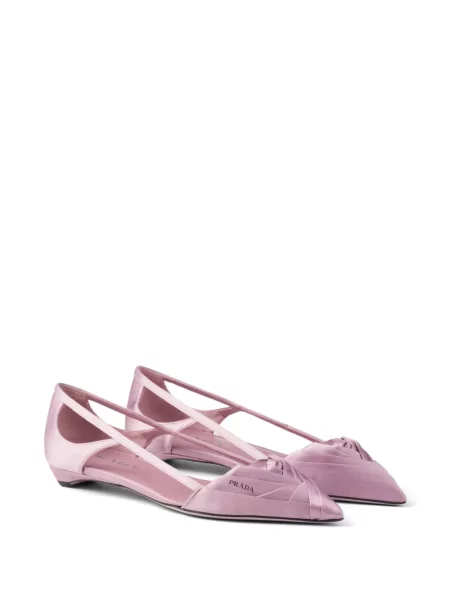 Balerini Prada din satin roz
