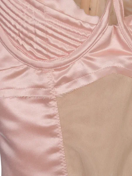 Plisirani top Natasha Zinko ružičasta