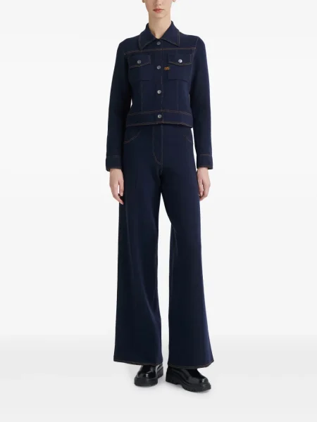 Pantaloni Ports 1961 tricotate albastru