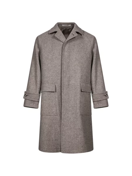 Palton Tagliatore cu model herringbone gri