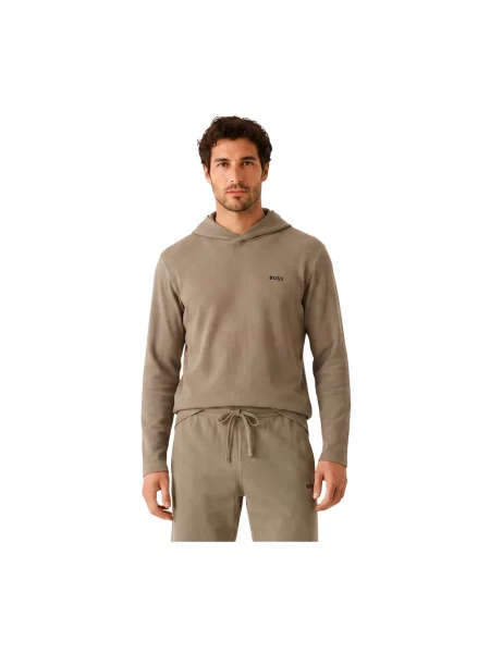 BOSS Longsleeve Waffle brązowy