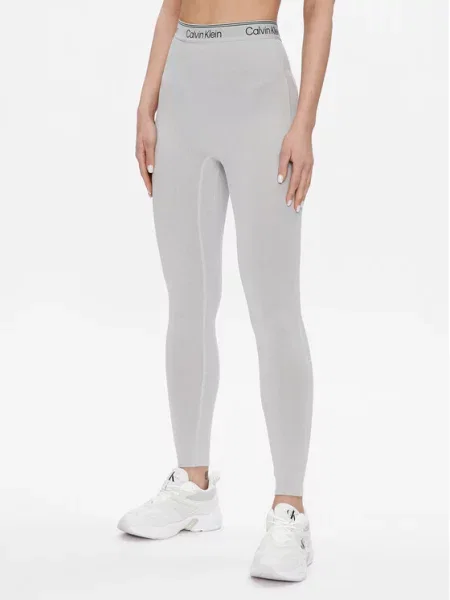 Tréninkové legíny Calvin Klein athletic gree heather šedé