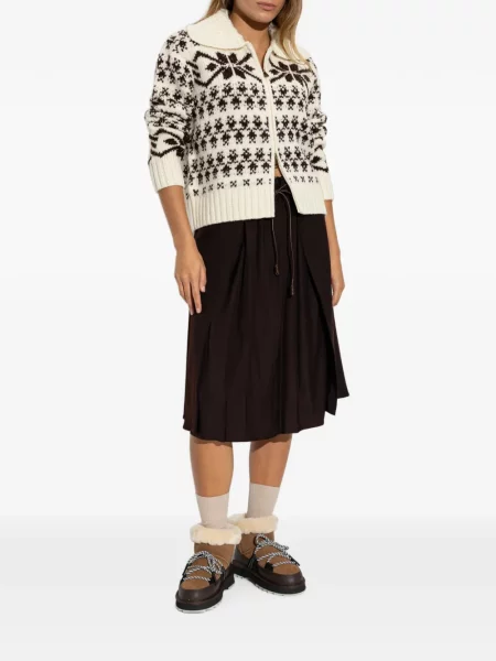 Fustă midi Moncler cu cordon maro