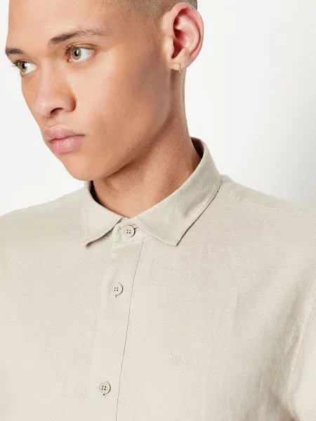 Рубашка Armani Exchange с коротким рукавом бежевая