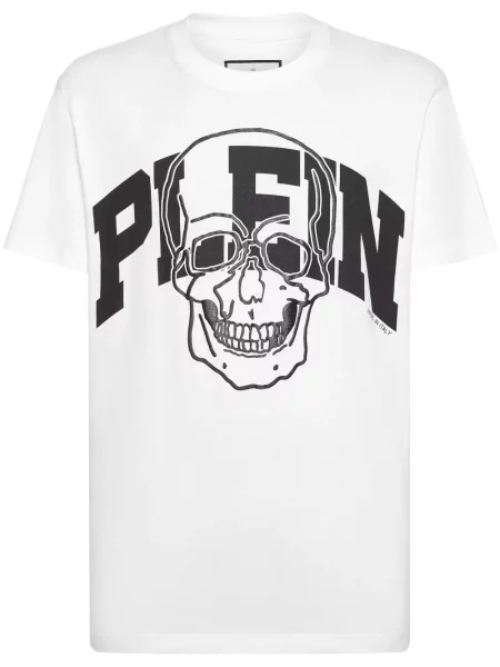 Tricou Philipp Plein cu imagine alb