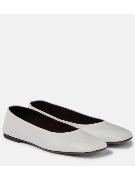 Balerini The Row din piele alb