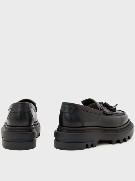 Кожаные лоферы Allsaints черные