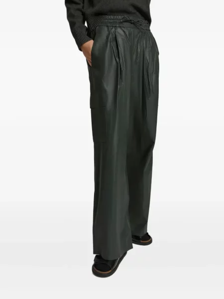 Pantaloni cargo Yves Salomon plisate verde
