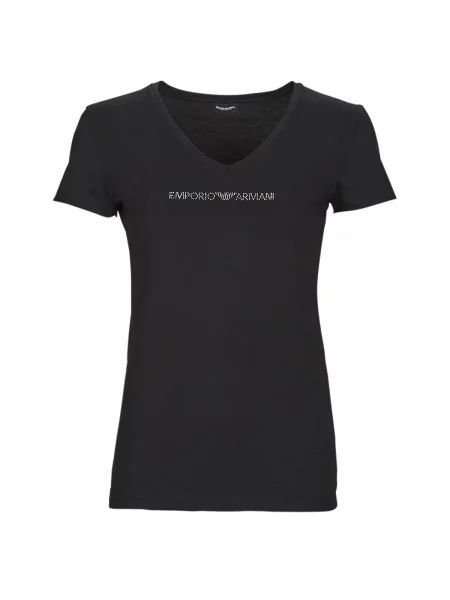 Majica Emporio Armani s V-izrezom crna