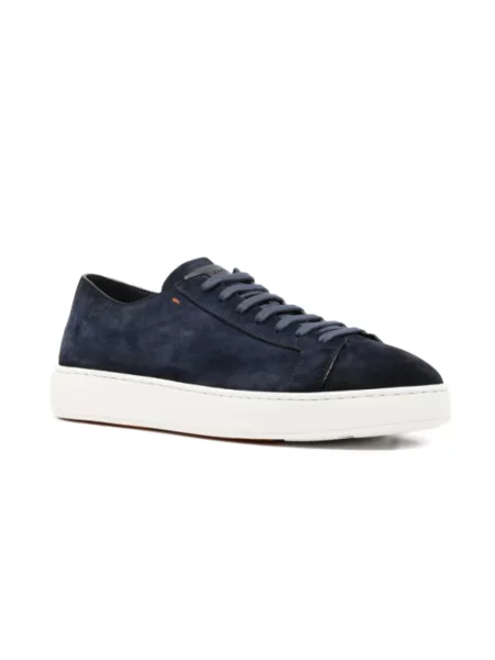 Sneakersy Santoni sznurowane zamszowe niebieskie
