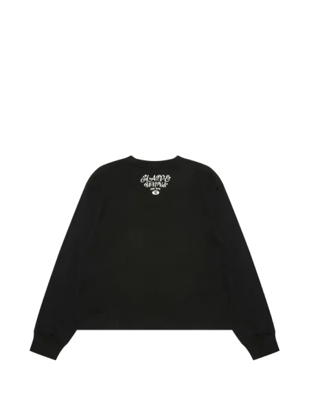 Lung tricou Aape By A Bathing Ape cu imagine negru
