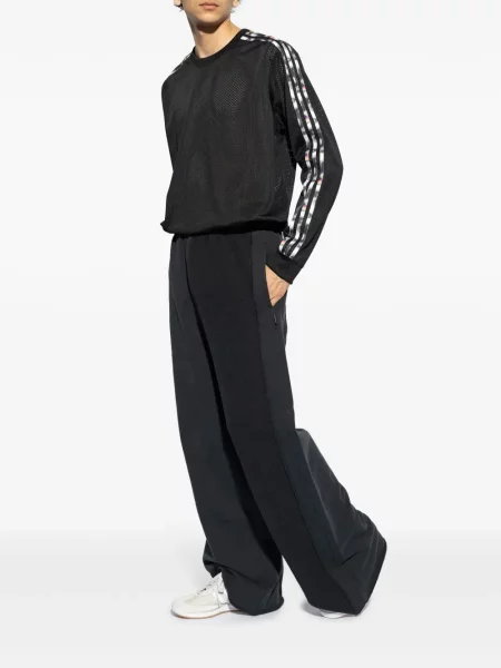 Dryžuotas tinklinis marškinėliai Adidas juoda