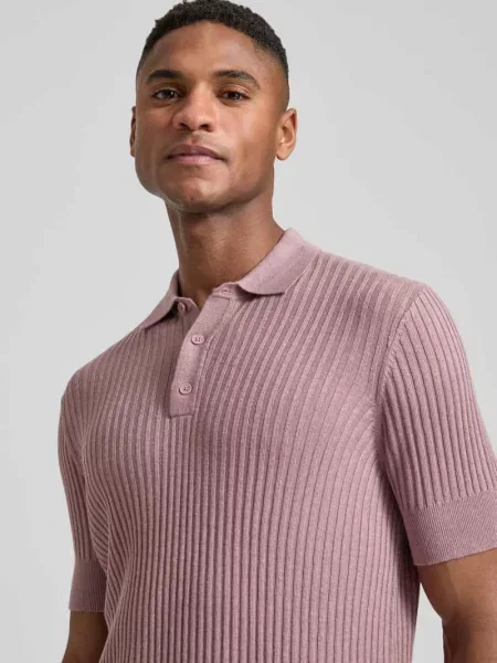 Koszulka polo o kroju slim fit z mieszanki Antony Morato różowa