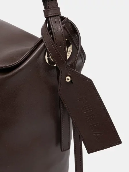 Furla Bőr válltáska Furla Ginevra L barna