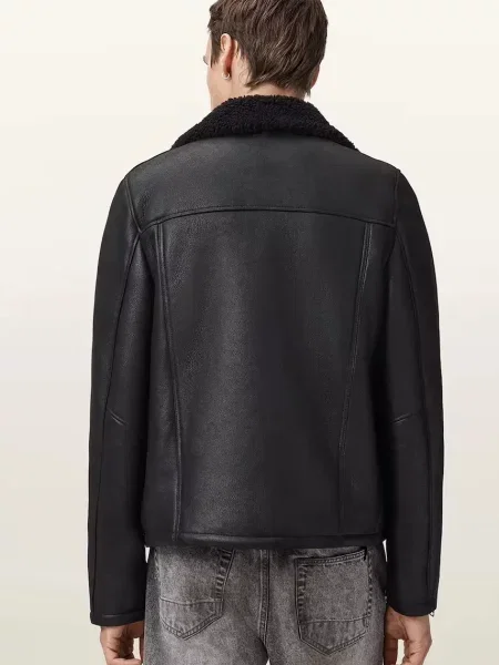 Байкерская кожаная куртка Allsaints черная