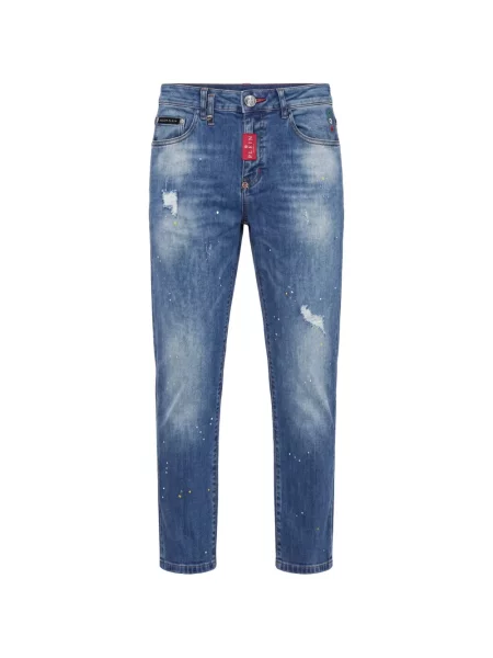 Blugi conici Philipp Plein conici albastru