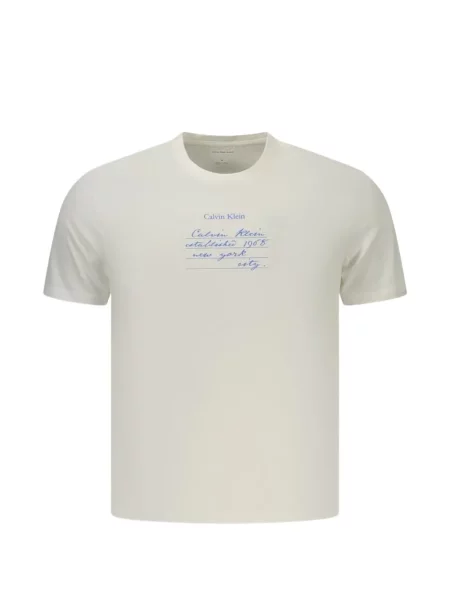 Tricou Calvin Klein cu imagine cu decolteu rotund alb