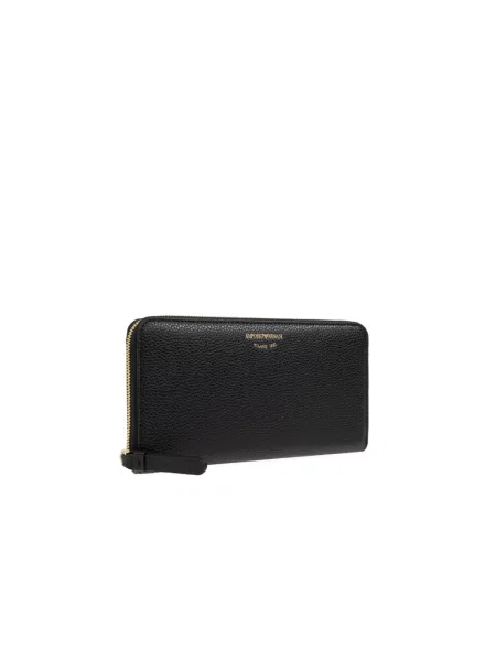 Portfel Emporio Armani skórzany z logo czarny