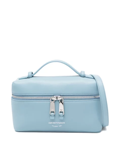 Mini geanta de piele Emporio Armani din piele mini albastru