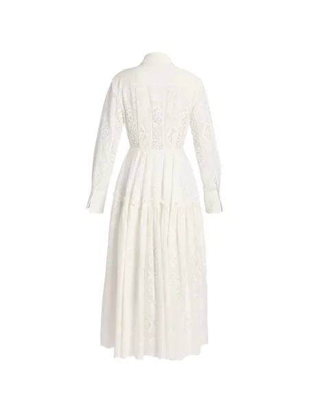 Rochie tip cămașă Erdem cu broderie alb