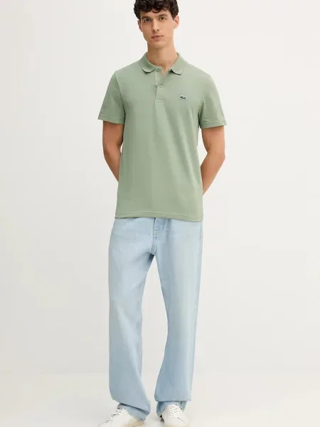 Однотонное поло Lacoste коричневое