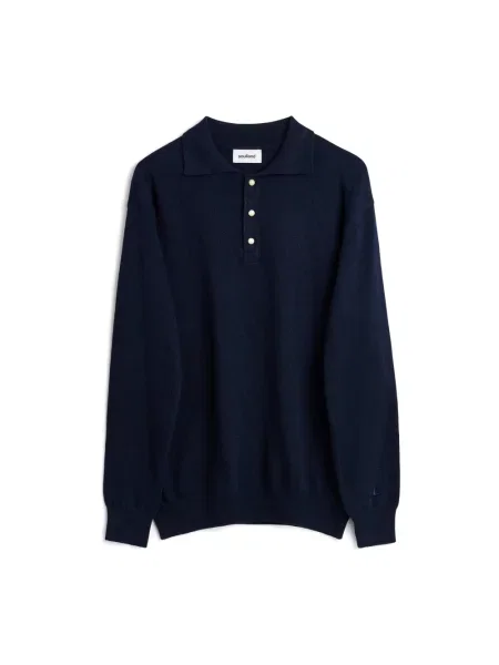 Sweter Soulland wełniany niebieski