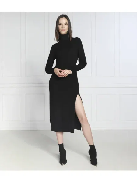 Michael Kors Rochie cu adaos de lână și cașmir negru