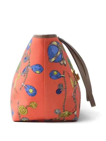 Geantă shopper Versace din canvas roșu