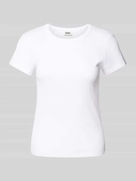 T-shirt o kroju slim fit z okrągłym dekoltem model ‘KOALE’ Drykorn biała