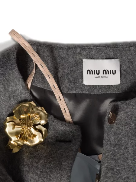 Brosa Miu Miu cu model floral auriu