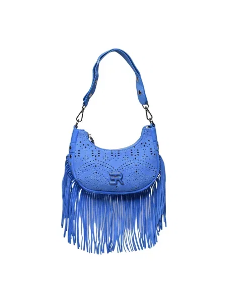 Torebka hobo Ermanno Scervino skórzana niebieska