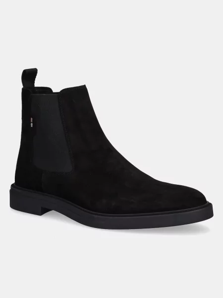 BOSS botine din piele întoarsă Calev negru