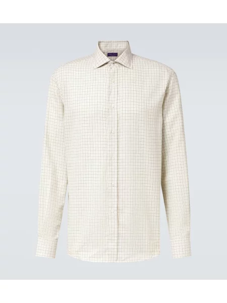 Kostkovaná košile Ralph Lauren Purple Label bílá