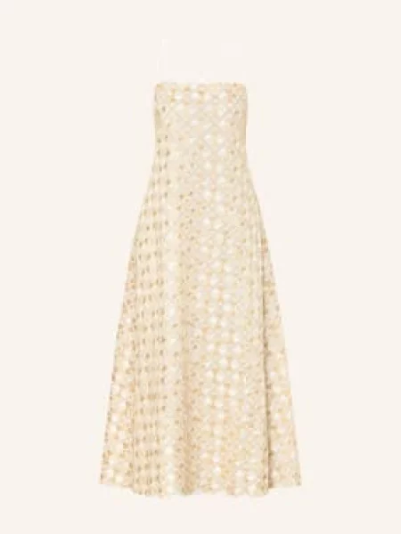 Greek Archaic Kori Sukienka Plażowa Maxi Flakes weiss złota
