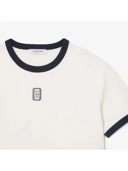 Lacoste Koszulka Z Jerseyu Z Haftowaną Naszywką biała