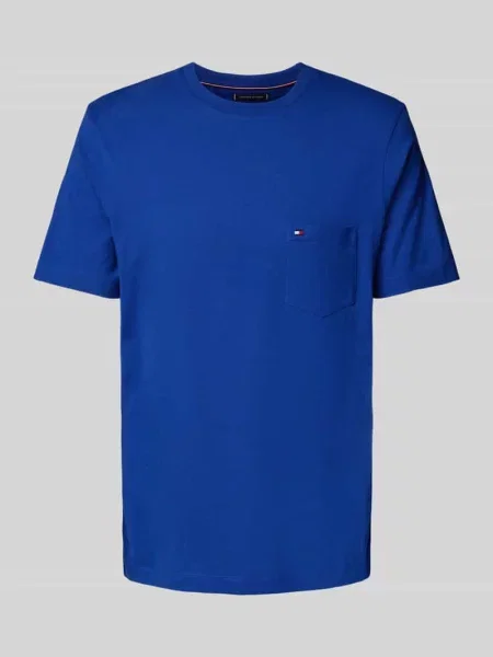 T-shirt o kroju regular fit z czystej bawełny Tommy Hilfiger niebieska
